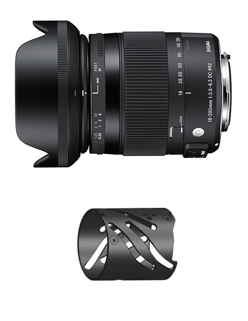 The new Sigma 18-200mm F3.5-6.3 DC OS HSM | C lens, and its specially designed zoom cam for smooth and decisive operation.