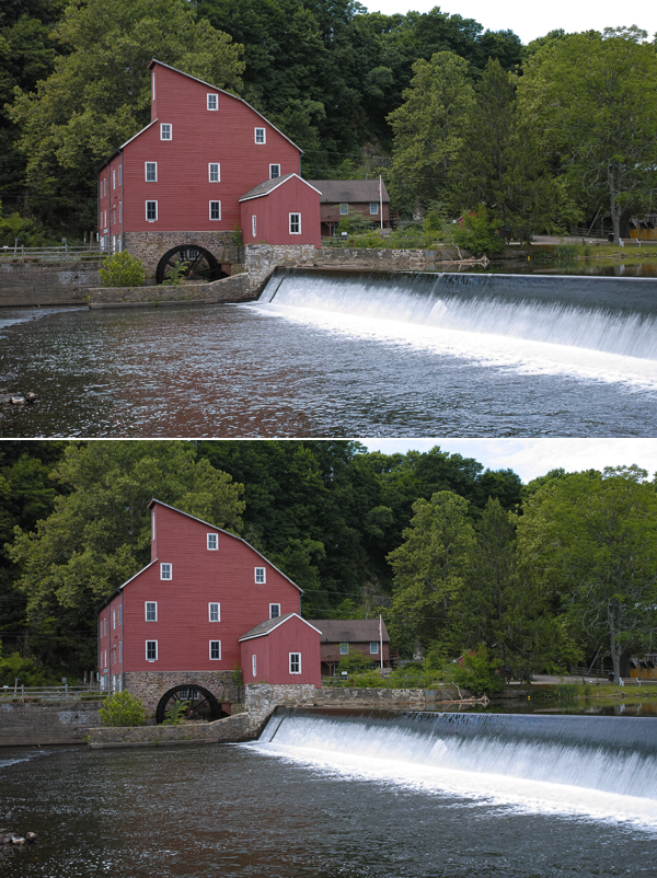 A quick twist of a 46mm circular polarizer filter attached to the 30mm F2.8 lens of the dp2 Quattro cuts the reflections and glare of the water below the fall. Which do you prefer? Both shots 1/20 F8.0 ISO 100. 