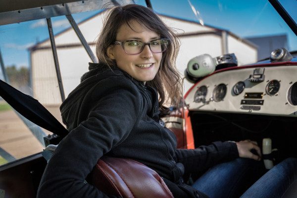 ©Jim Koepnick 2016 | Emily in the cockpit- Sigma 24-105 DG OS HSM Art lens at 52mm; ISO 500; f4 at 1/800 second. 
